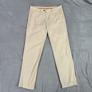Tommy Bahama Chino Pants Mens 34x32 Beige 100% Pima Cotton Flat Front